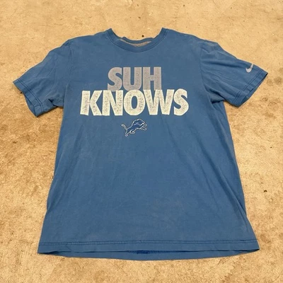 Camiseta Nike Detroit Lions NFL “Suh Knows” Para Hombre Grande Azul Ndamukong Suh Foto 1 de 4