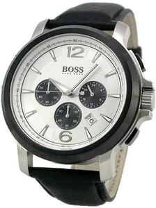 HUGO BOSS 1512456 NEU HERREN Uhr Chrono Chronograph Leder Schwarz - Bild 1 von 1