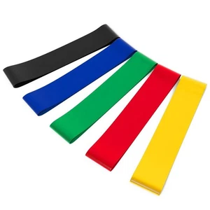Five New Different Resistance Band Loop Exercise Bands 60cm Perimeter 5cm Wide - Bild 1 von 4
