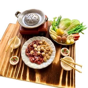 Miniature Thai BBQ Hotpot Set 1:12 Scale Handmade Dollhouse Food Mu Kratha Model - Picture 1 of 9