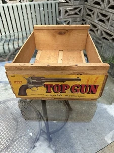Caja de etiquetas de caja de frutas de madera Top Gun de colección Madera California arte de aviación - Imagen 1 de 18