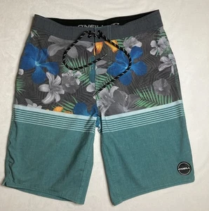 Oneill Mens Board Shorts Size 28 Medium Floral Swim Surf Shorts - Picture 1 of 7
