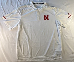 Adidas Climalite Nebraska Cornhuskers Para hombres XL Blanco Manga Corta Polo - Imagen 1 de 13