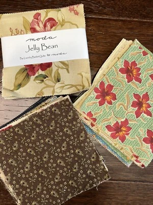 Rare MODA Jelly Bean By Laundry Basket Quilts 1 Charm Packs and Extra 5” Squares - Image 1 of 4
