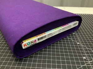 Kona Cotton Solids by Robert Kaufman - 100% Cotton - Purple - Picture 1 of 2