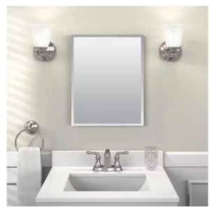 Glacier Bay Medicine Cabinet w/ Mirror 16"W x 26"H Recessed/Surface Mount White - Picture 1 of 3
