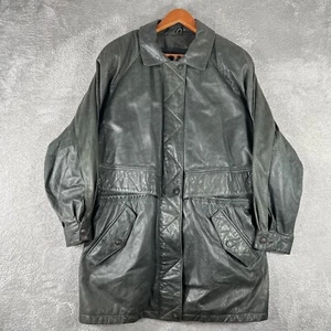 Vintage Wilson Leather Jacket Mens Large Trench Adventure Bound 90s Thinsulate - Picture 1 of 12