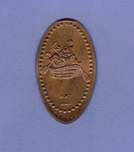 Disney Magic Kingdom Tigger & Winnie The Pooh Row Boat Pressed Elongated Penny - Picture 1 of 2