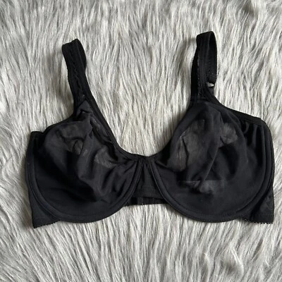 Sujetador de malla sin forro Secret Treasures vintage para mujer talla 36D negro con aros transparentes Foto 1 de 4