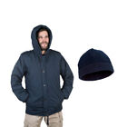 *PAKIET* Doobon/Dubon Płaszcz z kapturem na zimną pogodę Parka + Termiczna czapka polarowa