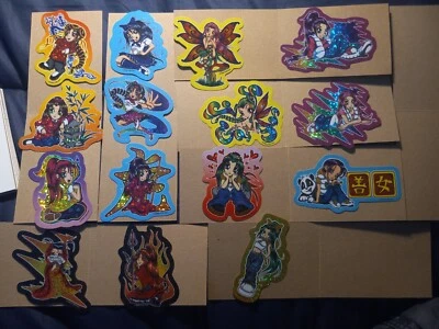 Anime Y2K Girls | Juego completo de 15 pegatinas expendedoras 2002 | Clásico raro Foto 1 de 4