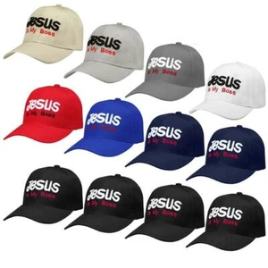 "Jesus Is My Boss" Embroidered Hat Cap Unisex Adjustable One Size Fits All - Picture 1 of 8