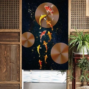 Door Curtain Chinese Vintage Feng Shui Kitchen Tapestry Doorway Room Divider Art - Picture 1 of 20
