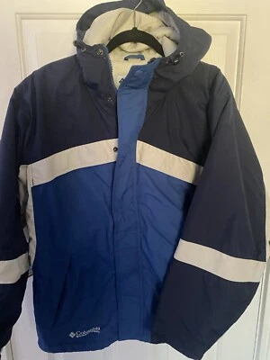 Chaqueta de esquí para hombre COLUMBIA Omni-Tech impermeable talla S azul con capucha cremallera completa usada en excelente estado Foto 1 de 4