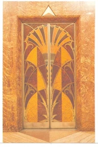 ANTIGUA POSTAL ART DECO ELEVATOR DOOR CHRYSLER BUILDING POSTCARD TC10875 - Imagen 1 de 1
