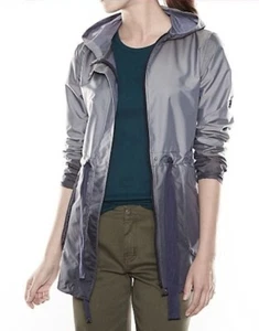 LUCY Cloudy Day Grey Fade Tie Full Zip Water Resistant Jacket NEW Womens M L - Picture 1 of 7