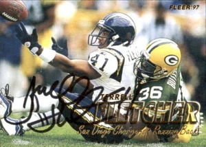 Signed Terrell Fletcher San Diego Chargers 1997 Fleer Football Card  #293 w/COA - Picture 1 of 1