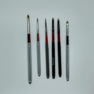 Nail Makeup Art Brush 3Pc Set Top Quality 100% Red Kolinsky Sable Metal Handle - Picture 1 of 10