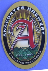 ANACORTES BREW Beer MAGNET with large RED A & GRAINS, Anacortes WASHINGTON STATE - Picture 1 of 1