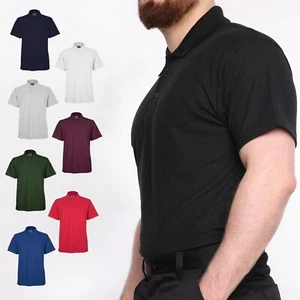 Mens Polo Shirt Short Sleeve Pique Tops by BKS - PLAIN GOLF WORK CASUAL SHIRTS - Imagen 1 de 10
