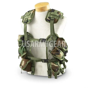 US MADE Military USGI MOLLE Woodland Camouflage Tactical Load Bearing Vest LBV - Picture 1 of 8