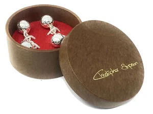 Silver Plated Football Cufflinks Gift Boxed By Designer Christopher Simpson - Picture 1 of 4