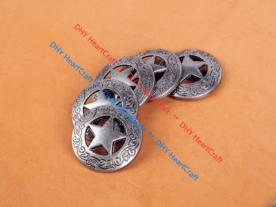 10 PIEZAS 2,8 CM ANTIGUO ASTILLA OCCIDENTAL GRABADO ESTRELLA CONCHOS REMACHE PARA ARTESANÍA Foto 1 de 4