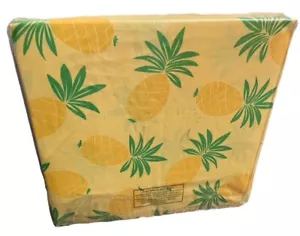 THE COMPANY STORE Pineapple 100% Cotton Twin Fitted Sheet Yellow Percale - Picture 1 of 2