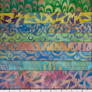 8 Fat Quarters Sorbet #2 Batik Lunn Stoff FQ Pack 100% Baumwolle Handarbeit - Bild 1 von 1