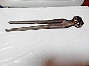 Vintage DUNLAP Tools Horseshoe Farrier Hoof 14” End Nipper Blacksmith Pliers USA - Picture 1 of 8