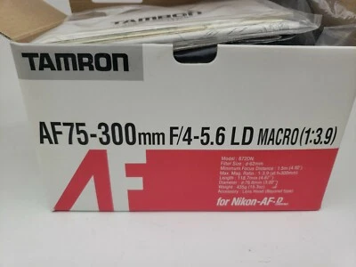 NEW TAMRON Lens for Nikon AF-D, AF75-300mm F/4-5.6 LD Macro (1:3.9) Model 672DN - Image 1 of 4