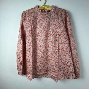 New J.Crew Women Large Long-sleeve Ruffleneck Top in Liberty Phoebe Floral AR568 - Picture 1 of 8