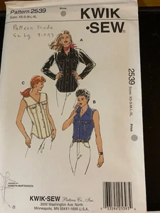 VNTG KWIK SEW #2539 WOMEN'S BLOUSE- SHIRT PATTERN SIZE XS S M L XL - Picture 1 of 6