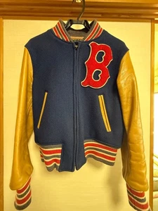 Sugar Cane Boston Thunders Wool Leather Varsity Jacket M Japan Made - Picture 1 of 4
