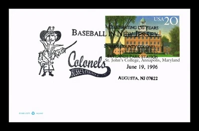 TARJETA DE BÉISBOL DE ESTADOS UNIDOS EN NUEVA CAMISETA SUSSEX COUNTY COLONELS PICTÓRICA CANCELAR Foto 1 de 2