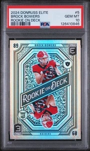 Brock Bowers - 2024 Panini Donruss Elite - Rookie on Deck #5 (RC) PSA 10 - Bild 1 von 2