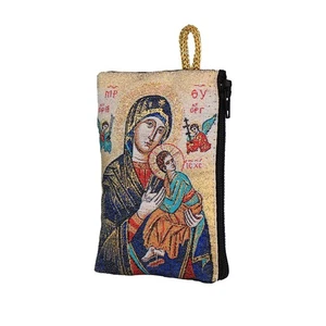 Rosenkranz Tasche Maria immerwährende Hilfe – 7x10cm mit Zipper - Picture 1 of 4