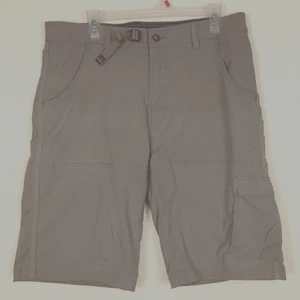 Prana Shorts Mens 36x12 Tan Stretch Cargo Zion Hiking Outdoor Wicking UPF 50+ - Picture 1 of 9