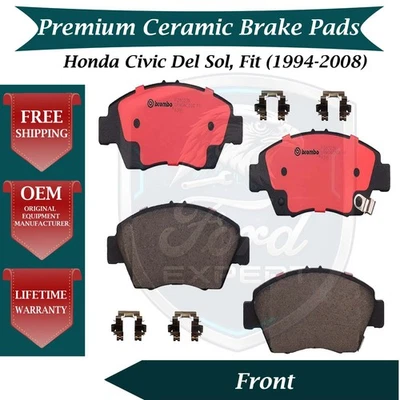Kit de pastillas de freno delanteras Brembo OEM de cerámica para Honda Civic Del Sol 1994-2008/ajuste Foto 1 de 4