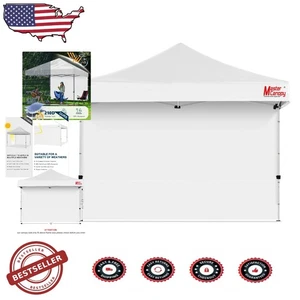 Instant Canopy SunWall 12x12 White 210D PU Polyester UV Protection Water Resi... - Picture 1 of 9