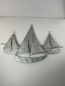 Sailing Ship Wall Art Metal Sailboat Wall Hang Vintage Retro One Of A Kind - Picture 1 of 13