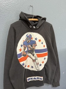 Vintage 90’s NFL Chicago Bears Hand Made Black Cotton Hoodie Size XL USA Made  - Bild 1 von 5