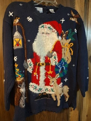 Suéter De Colección Signatures by Northern Isles Tejido a Mano Santa Feo Navidad M Foto 1 de 4
