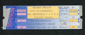 Original 1989 Violent Femmes Full Concert Ticket Beacon Theatre New York - Picture 1 of 1