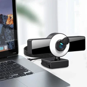 HD 4K Webcam USB 2.0 Web Camera Autofocus w/ Fill Light Microphone for PC Laptop - Picture 1 of 11