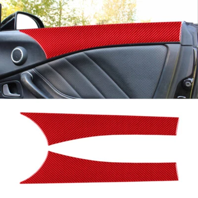 2Pcs For 2000-2003 Honda S2000 Red Carbon Fiber Interior Door Panel Cover Trim - Изображение 1 из 4