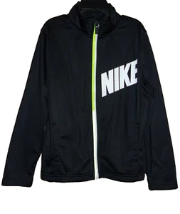 NIKE Young Boy's Track Black & White Logo Swoosh Jacket Size: 7 (Large) NWT $35 - Picture 1 of 4