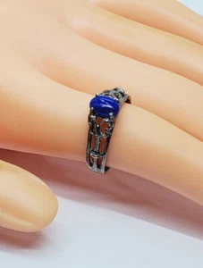 Anillo vintage de plata de ley 925 talla 6,25 banda dividida (81) - Imagen 1 de 9