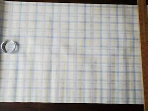 Vtg Carey Lind Wallpaper Double Roll TY7896 Blue Yellow Plaid Pattern - Picture 1 of 5
