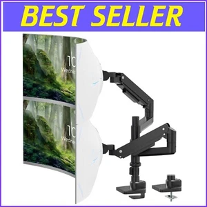Space-Saving Heavy Duty Dual Monitor Arm with Cable Management for Optimal Setup - Picture 1 of 12